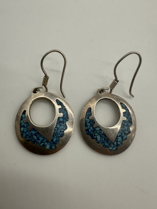 VINTAGE TAXCO TÜRKIS OHRRINGE 925 STERLING SILBER