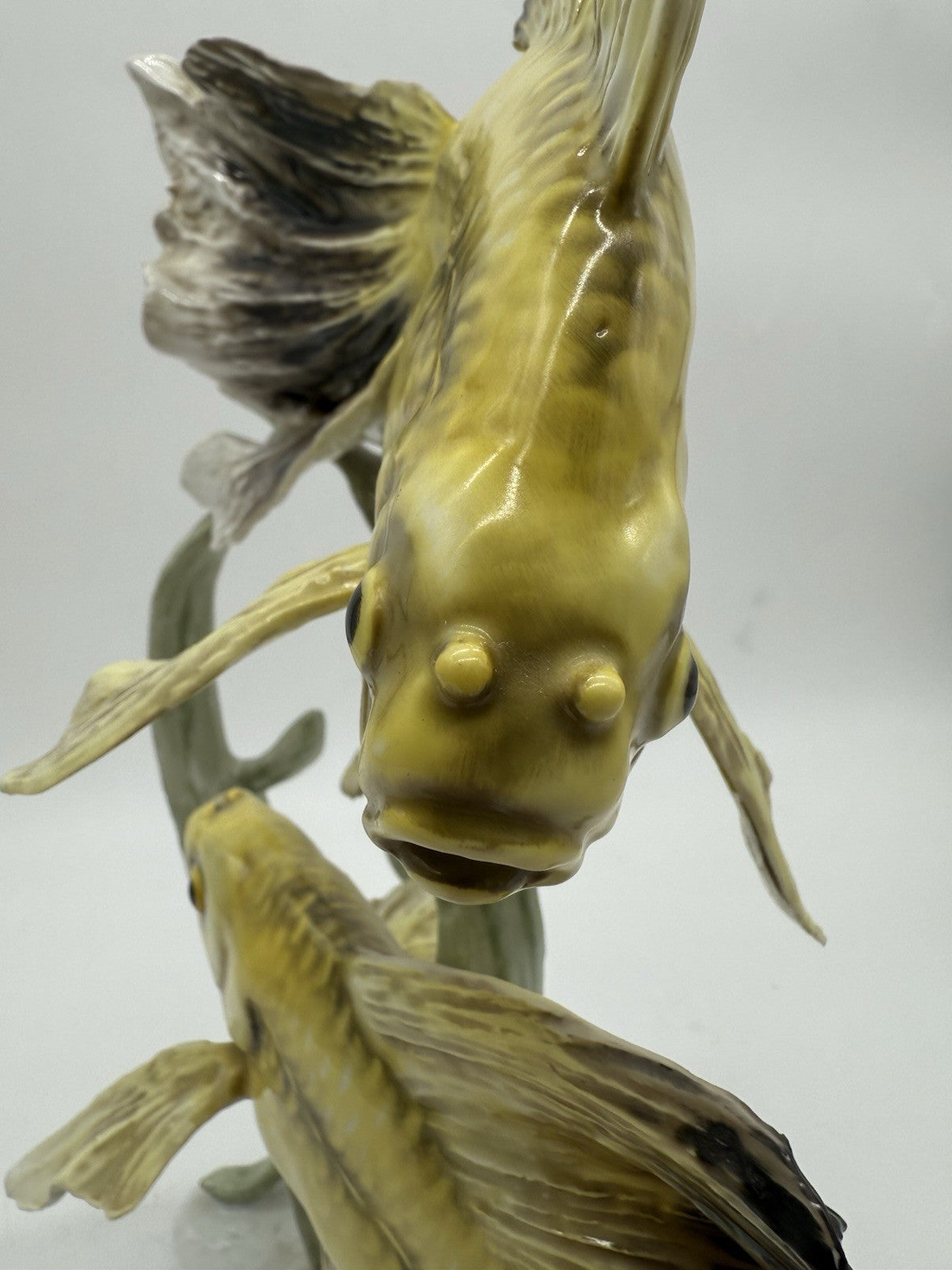 GROßE ROSENTHAL FIGUR SCHLEIERSCHWANZ FISCHE GOLDFISCHE PORZELLAN