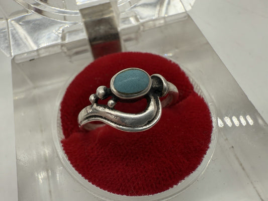 VINTAGE TÜRKIS RING 925 SILBER GR.50