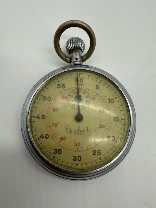 VINTAGE HANHART STOPPUHR 3 STEINE, KRONENSTOPPER RETRO