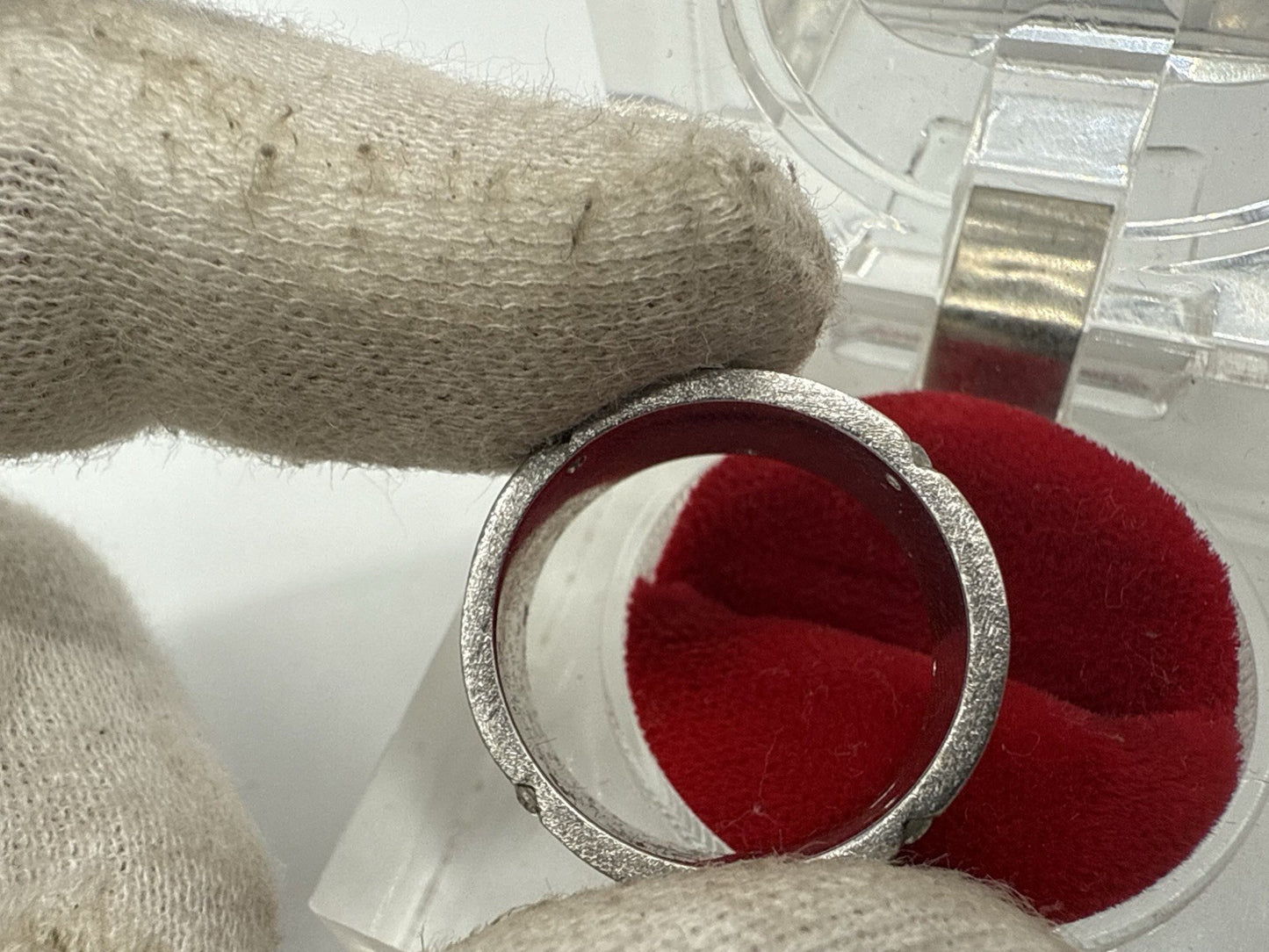 STILVOLL BREITER 925 STERLING SILBER BAND RING MIT ZIRKONIA GR.59