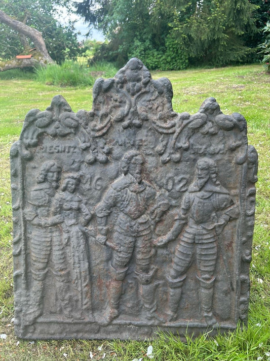 ANTIKE KAMINPLATTE WESEL UND DEN BOSCH - GUSSEISEN 1629 - HISTORISCH