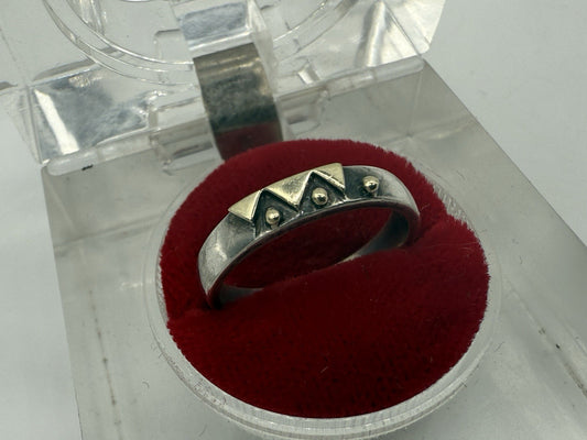VINTAGE 925 STERLING SILBER RING SPIKE RING ETHNO SCHMUCK BAND RING GR.56