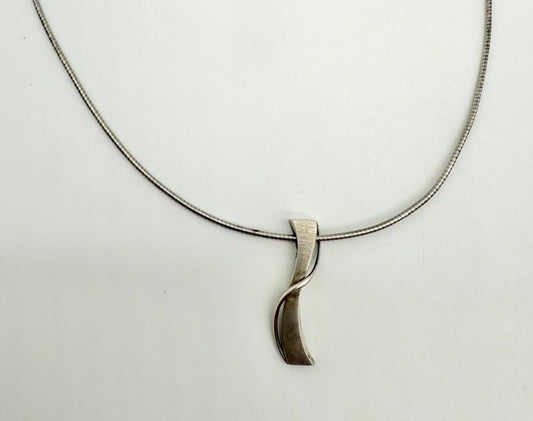 VINTAGE 925 STERLING SILBER KETTE & FOSSIL ANHÄNGER