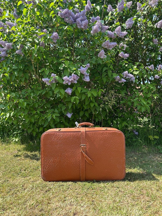 VINTAGE REISEKOFFER LEDERKOFFER 50er JAHRE HARDCASE TASCHE OLDTIMER