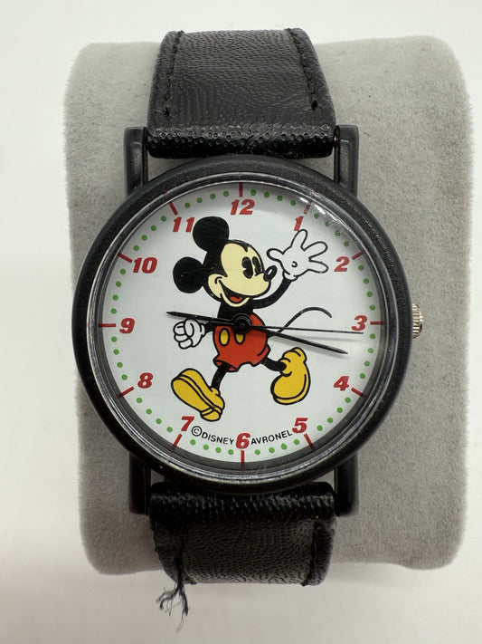VINTAGE MICKEY MOUSE ARMBANDUHR AVRONEL QUARZ UHR LÄUFT
