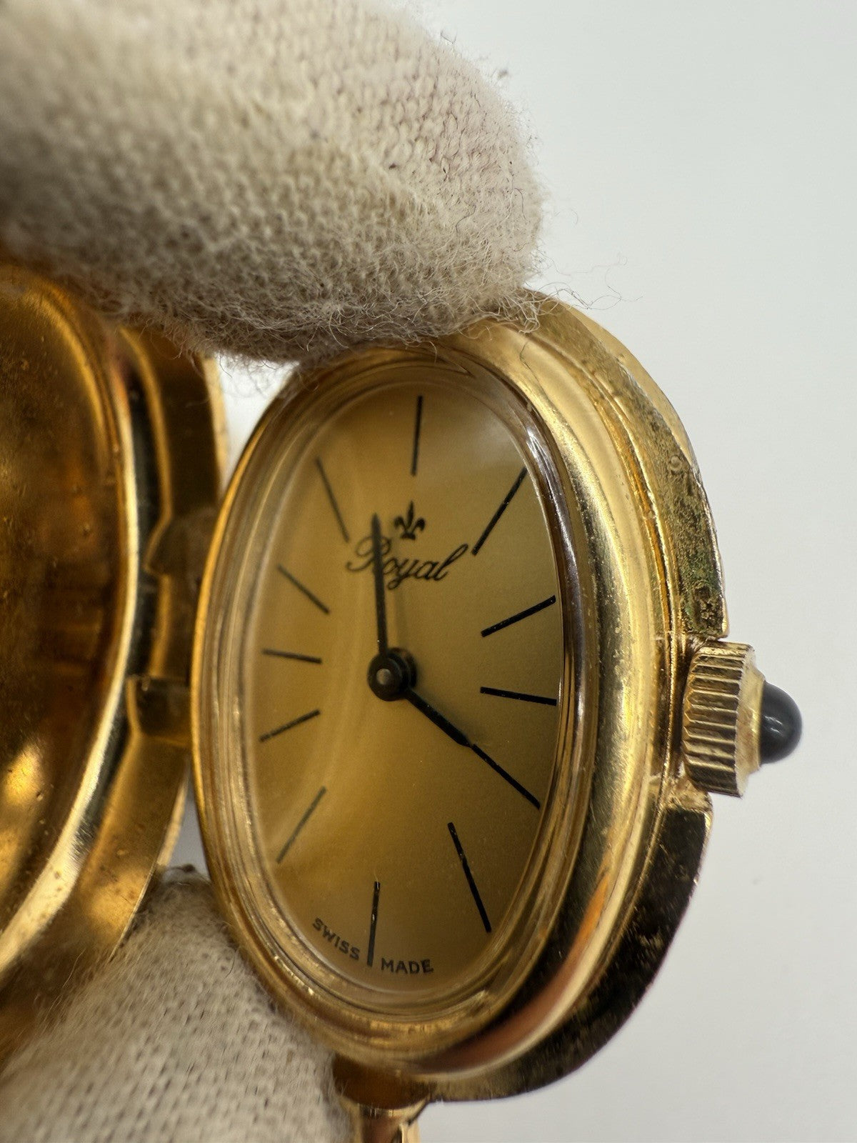 VINTAGE ROYAL SPRUNGDECKELUHR GOLD DOUBLE SWISS MADE LÄUFT