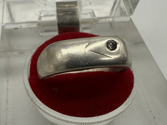 VINTAGE 925 SILBER RING MIT ZIRKONIA STEIN GR.63