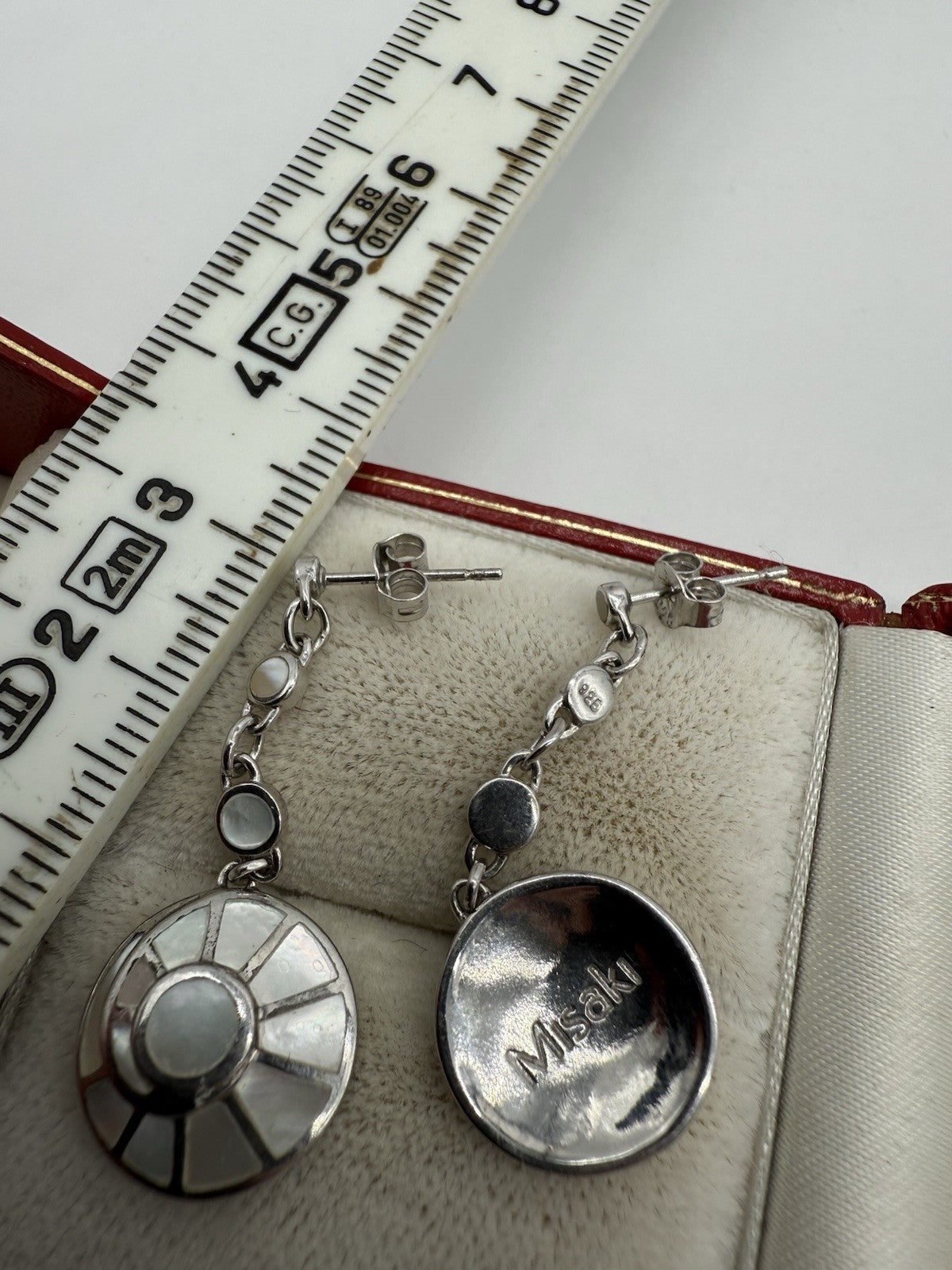 MISAKI MONACO OHRRINGE OHRHÄNGER 925 SILBER PERLMUTT DESIGN