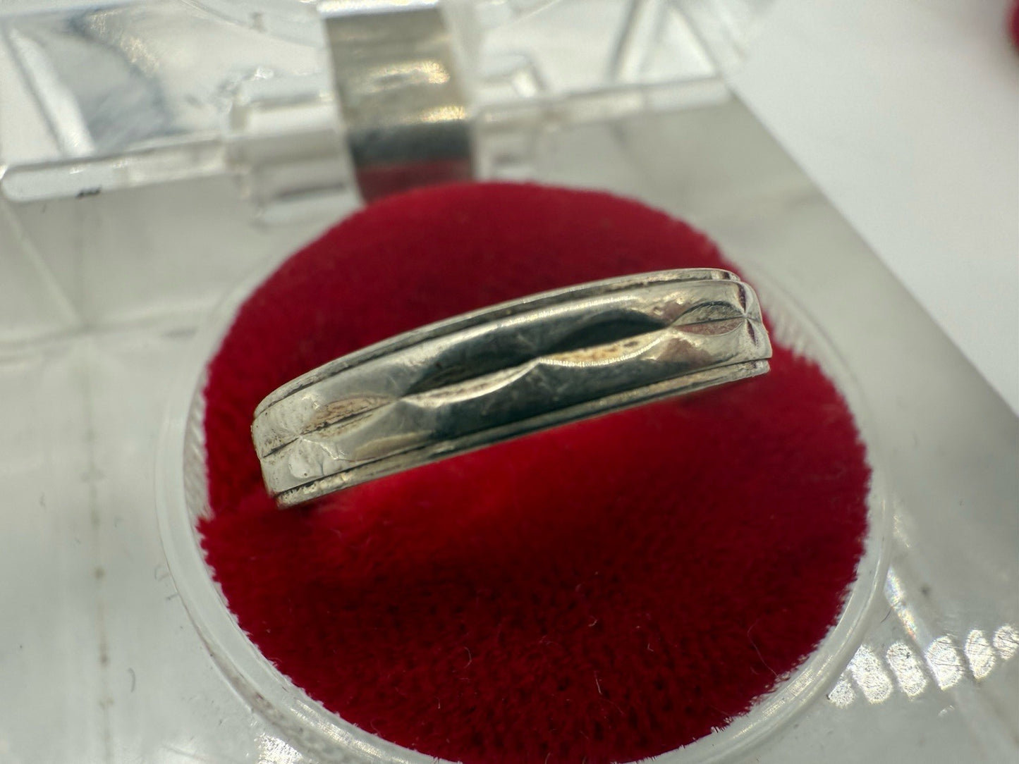 VINTAGE 835 SILBER RING SCHMAL MIT SCHÖNEM DESIGN GR.52