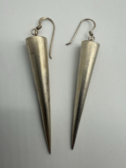 25E144- VINTAGE INDIANER OHRRINGE 925er STERLING SILBER LANGE SPIKE OHRRINGE