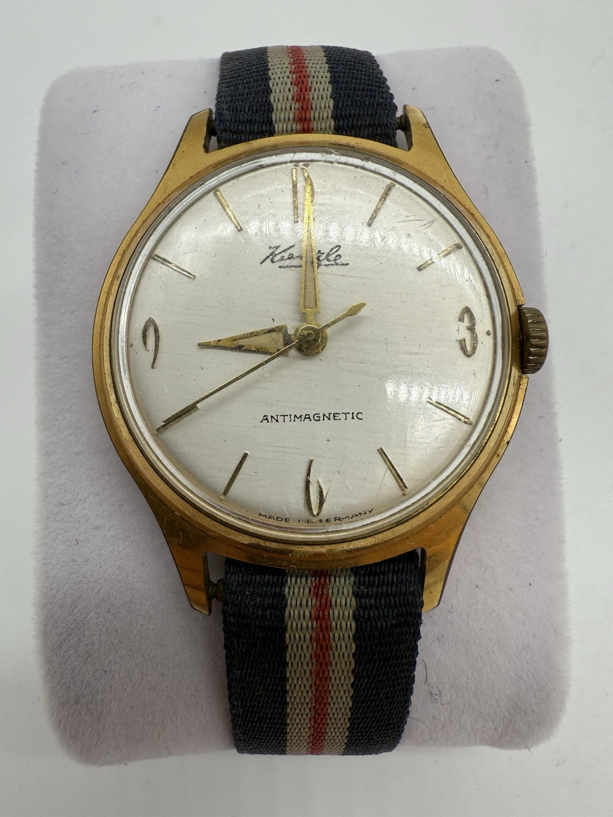 VINTAGE KIENZLE ANTIMAGNETIC MADE IN GERMANY ARMBANDUHR HANDAUFZUG LÄUFT