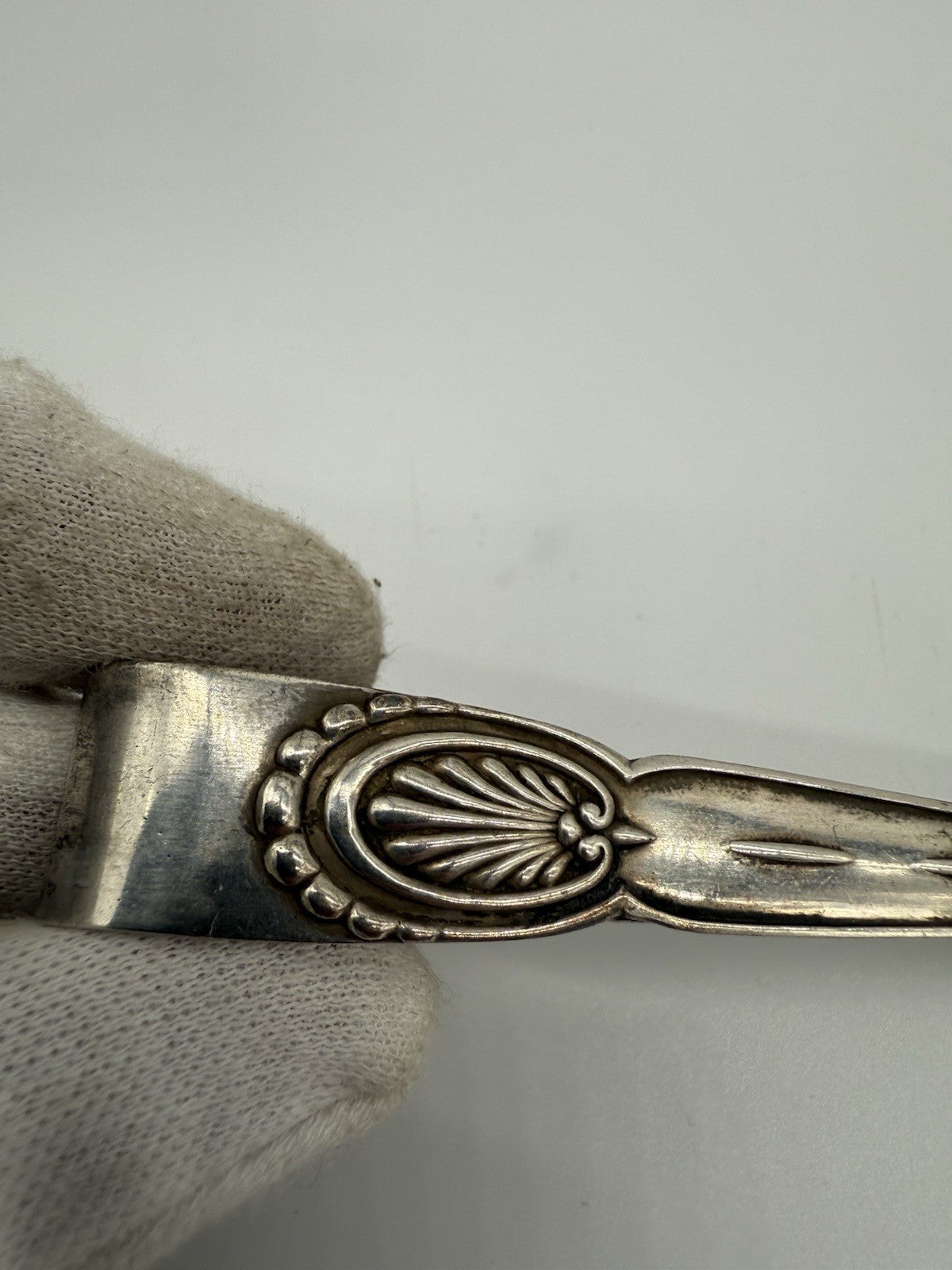 ANTIK ZUCKERZANGE 800 SILBER JUGENDSTIL ART DECO