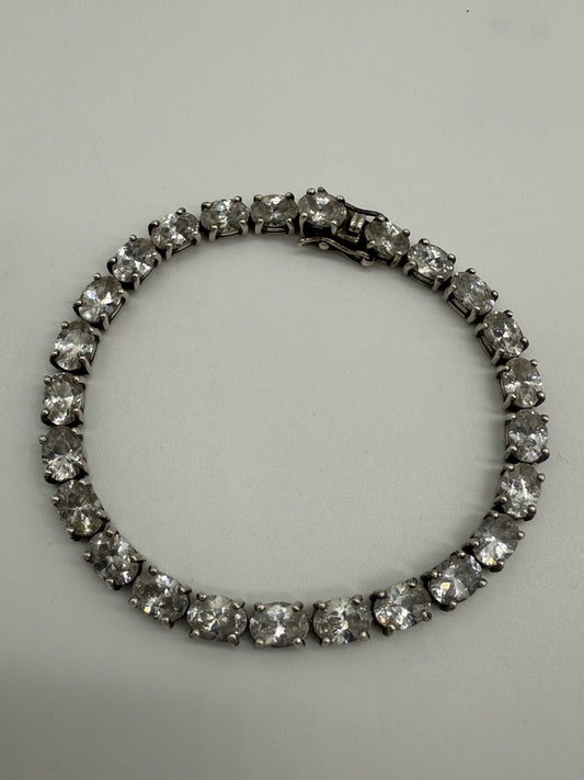 VINTAGE TENNIS ARMBAND 925 CZ STERLING SILBER ARMBAND MIT ZIRKONIA 20cm
