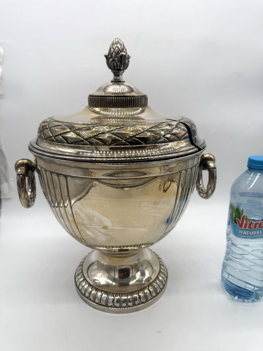 GROßE WMF VERSILBERTE TERRINE, POKAL MIT DECKEL ART DECO NEOKLASSIZISMUS