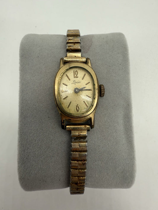 VINTAGE LANCO DAMEN ARMBANDUHR ART DECO GOLD DOUBLE