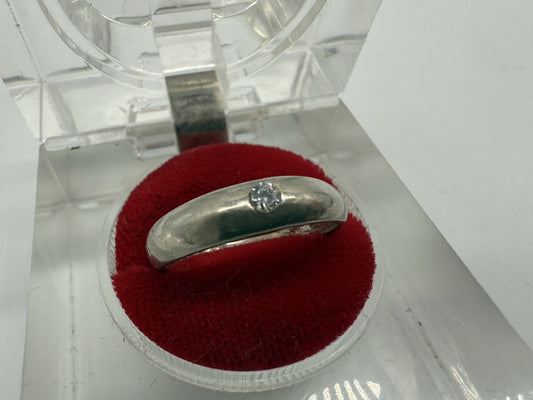 VINTAGE SCHÖNER 925 SILBER RING MIT ZIRKONIA GR.58
