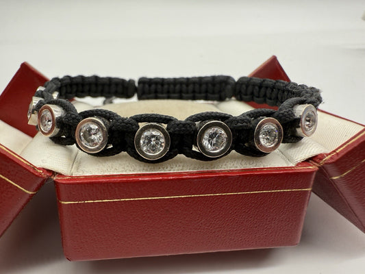 LUXUS MAKRAMÉ ARMBAND MIT 8 BRILLANTEN à 0.25ct - VVS1 / D - 2.00ct !