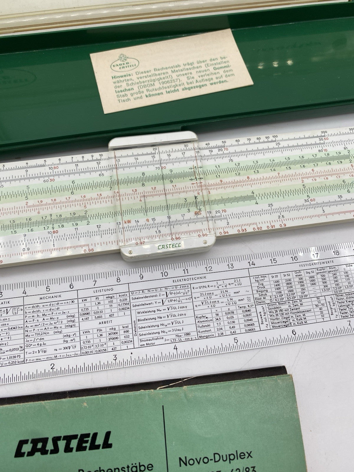 FABER CASTELL-DUPLEX RECHENSCHIEBER NR. 2/82. 62/82