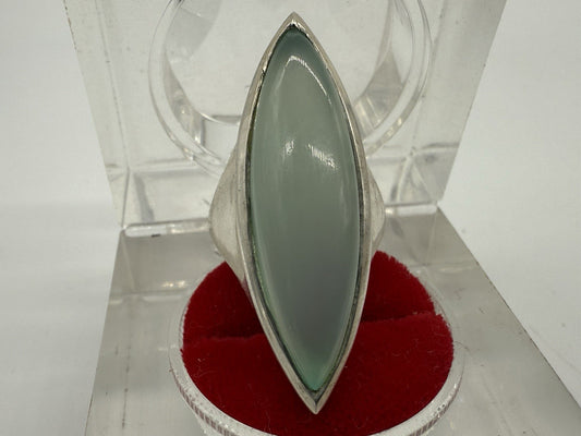 AQUA CHALCEDON RING 925 STERLING SILBER RING GR.54