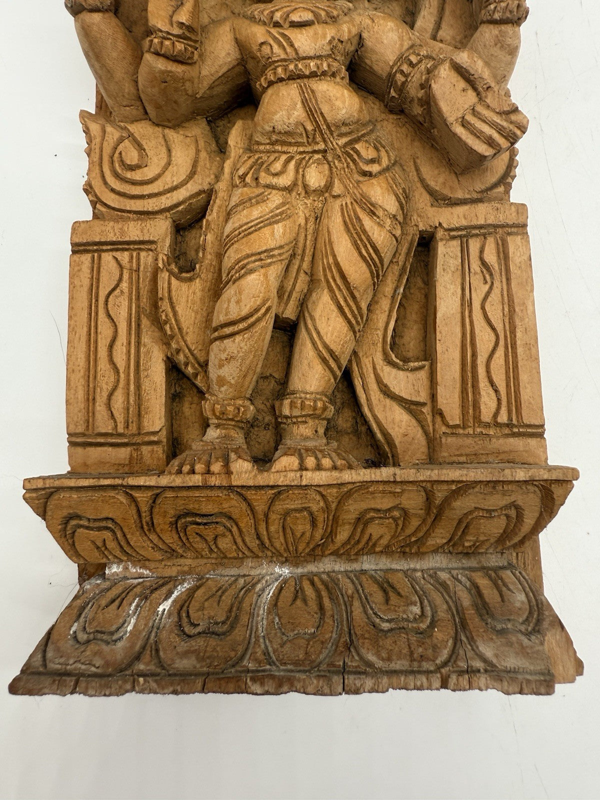 ALTES INDISCHES HOLZRELIEF GOTTHEIT GANESHA SCHNITZEREI