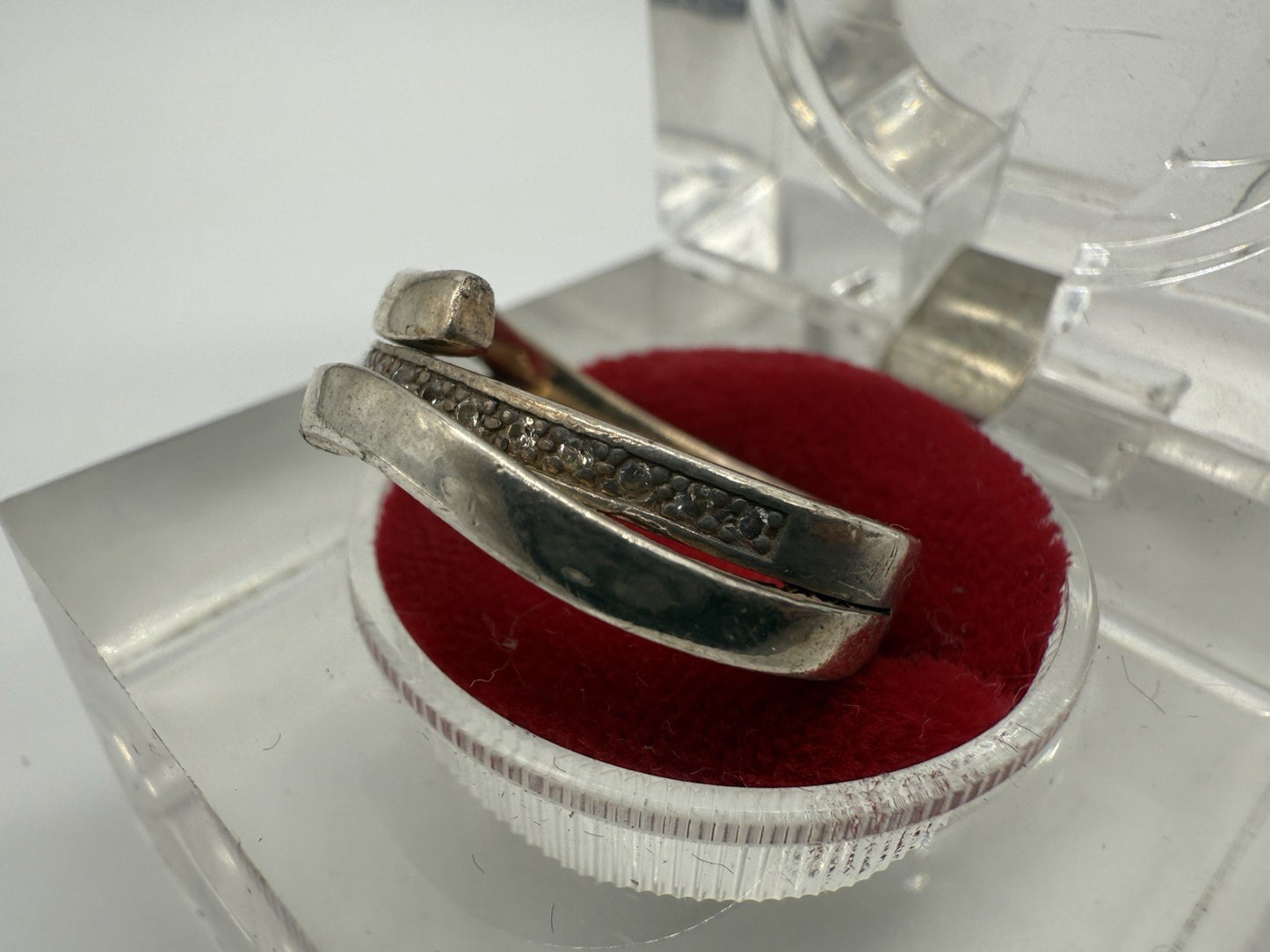 FOSSIL RING 925 SILBER SPIRALFÖRMIG ZIRKONIA GR.60