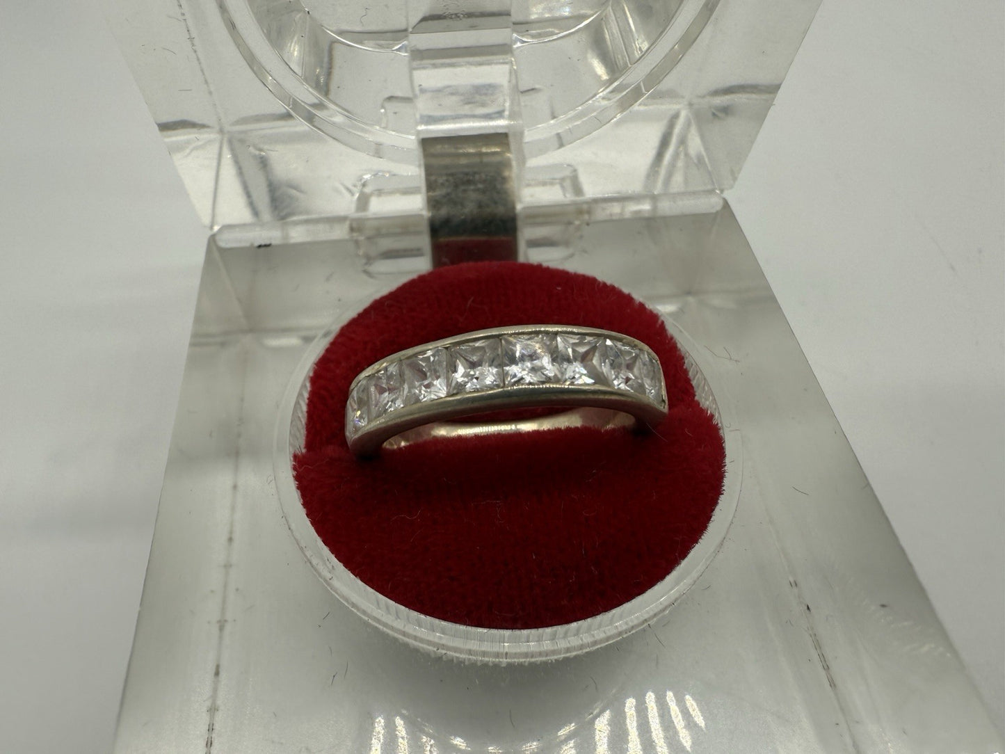 VINTAGE 925 STERLING SILBER RING MIT ZIRKONIA GR.53
