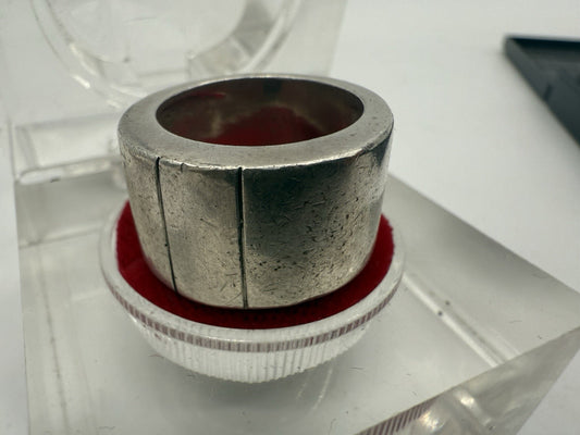 VINTAGE BREITER HANDGEFERTIGTER 925 SILBER RING GR.57