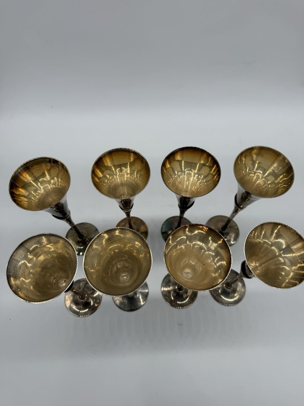 VINTAGE VERSILBERTE EDLE VINTAGE SEKTFLÖTE CHAMPAGNERGLÄSER