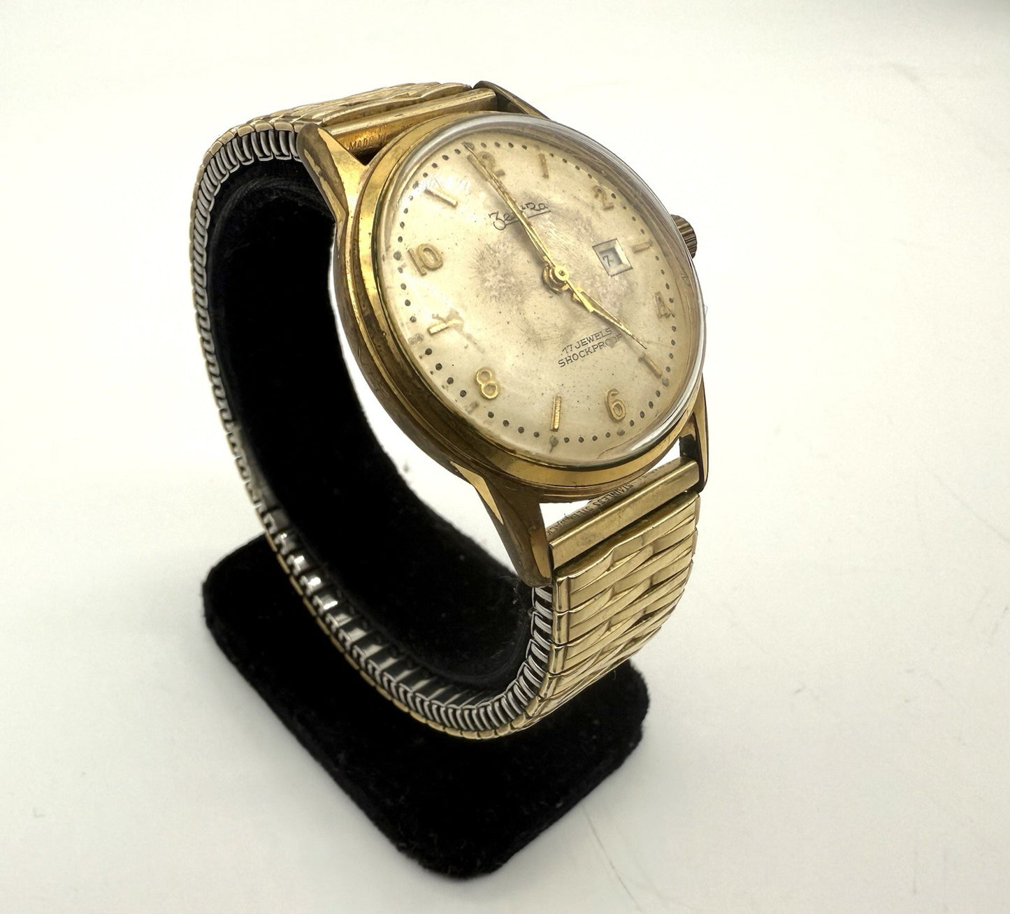 HERRENARMBANDUHR ZENTRA 17 JEWELS SHOCKPROOF MIT KALENDER VINTAGE