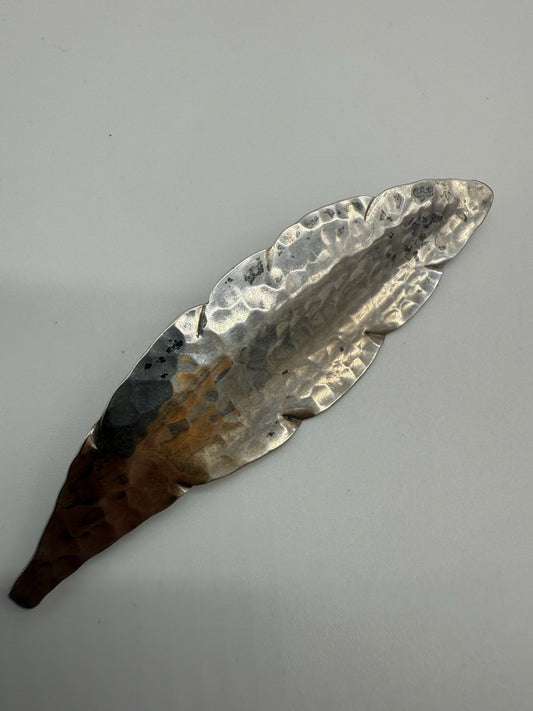 VINTAGE BROSCHE BLATT AUS 800er SILBER HANDARBEIT