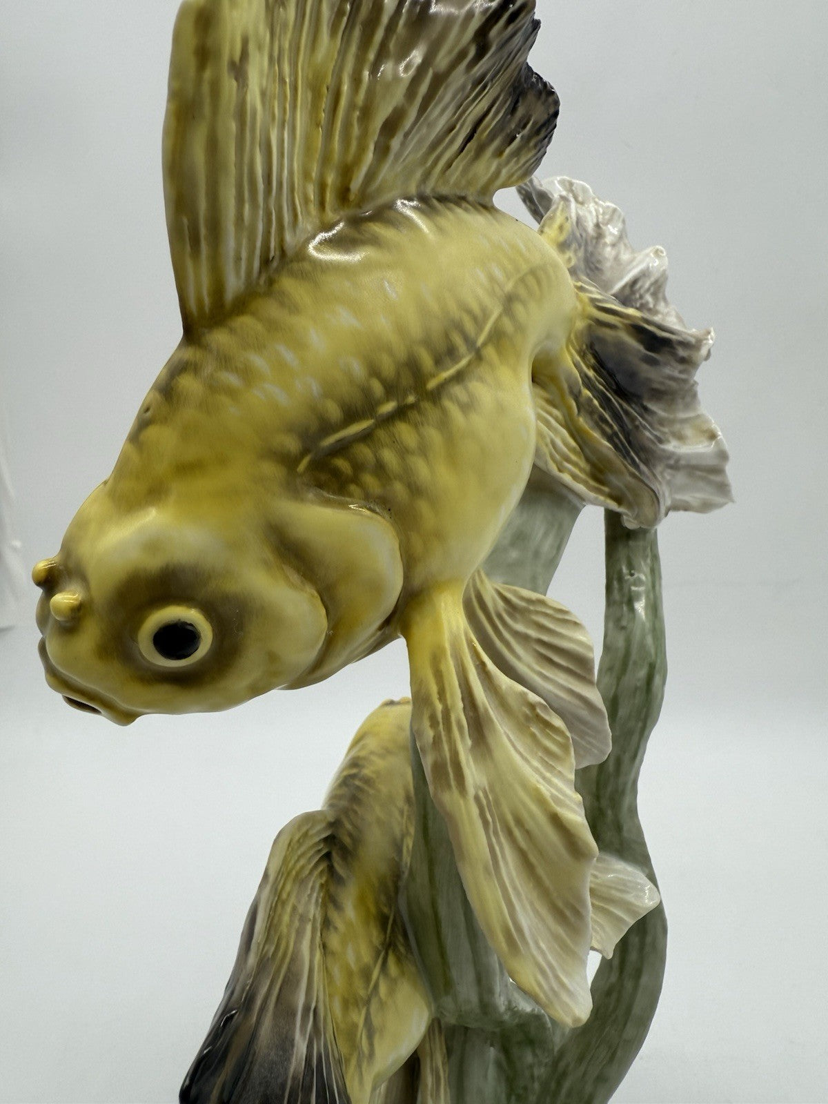 GROßE ROSENTHAL FIGUR SCHLEIERSCHWANZ FISCHE GOLDFISCHE PORZELLAN