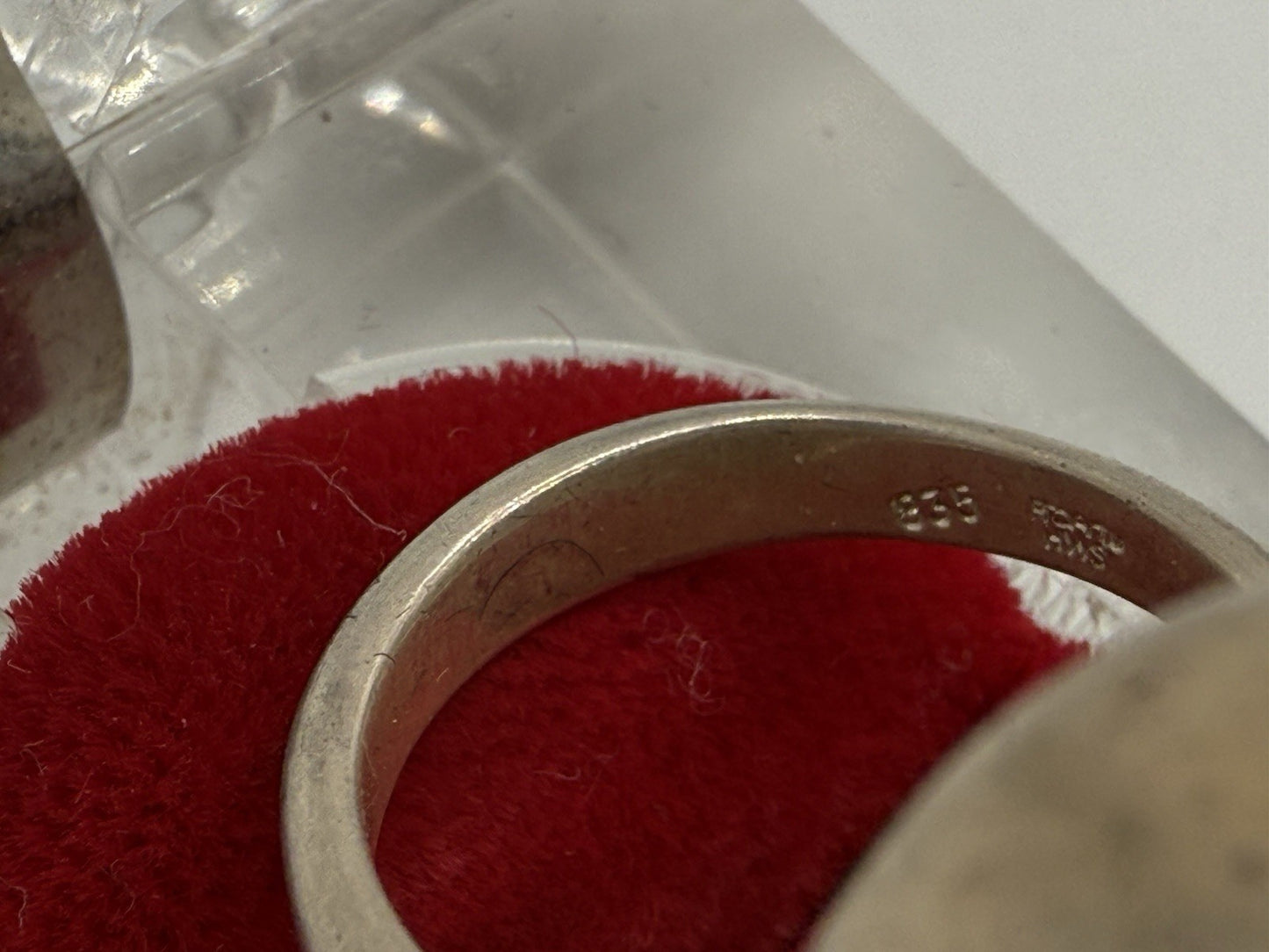 VINTAGE 835 SILBER RING MIT SCHWARZEM OVAL ONYX GR.52