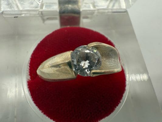 VINTAGE 925 SILBER RING MIT ZIRKONIA W KOPF S GESTEMPELT GR.55