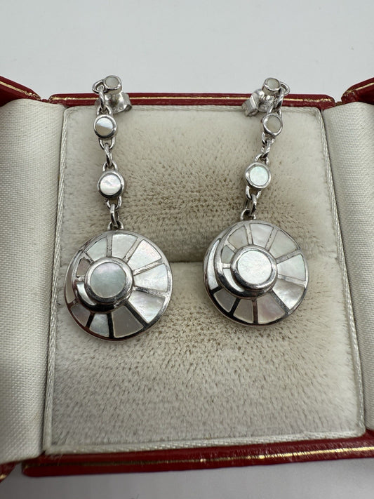 MISAKI MONACO OHRRINGE OHRHÄNGER 925 SILBER PERLMUTT DESIGN