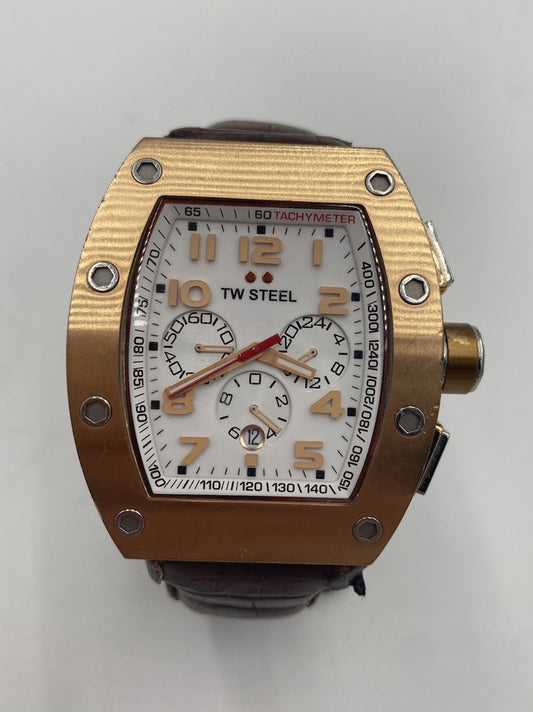 TW STEEL CEO CHRONOGRAPH ROSE GOLD-PLATED TONNEAU HERREN ARMBANDUHR