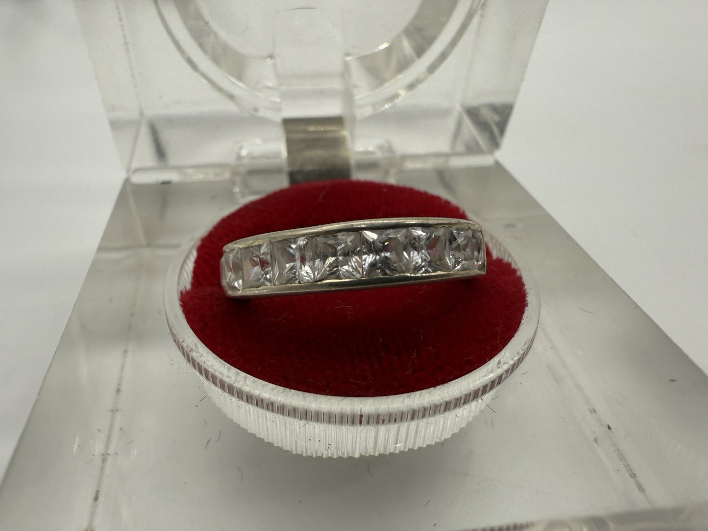VINTAGE 925 STERLING SILBER RING MIT ZIRKONIA GR.53