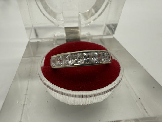 VINTAGE 925 STERLING SILBER RING MIT ZIRKONIA GR.53