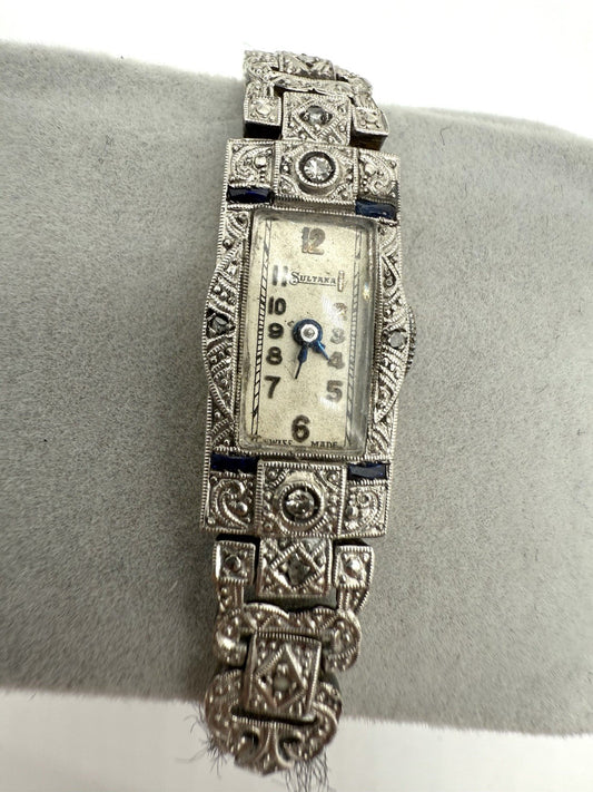 ANTIKE SULTANA DIAMANT & GOLD COCKTAIL UHR  ART DECO 18KT 750 GOLD