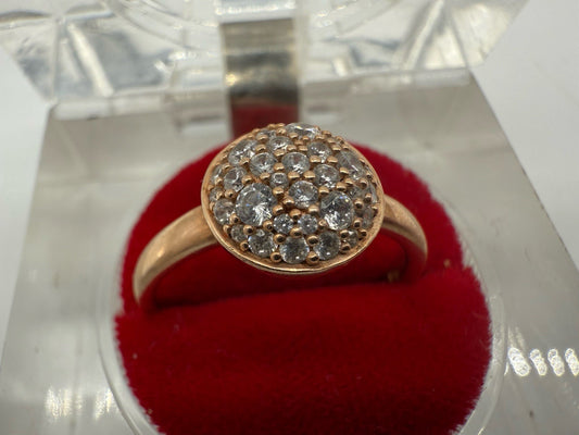 FUNKELNDER RING MIT ZIRKONIA VERGOLDET AUS 925 SILBER GR.59