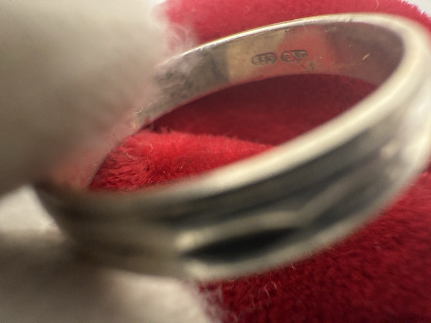 VINTAGE 835 SILBER RING SCHMAL MIT SCHÖNEM DESIGN GR.52