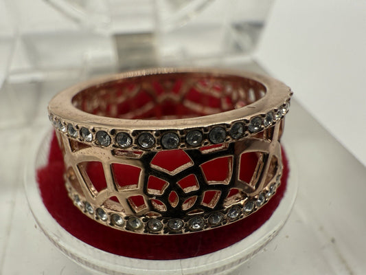 WUNDERSCHÖNER DAMEN GOLD DOUBLE ZIRKONIA RING GR.59