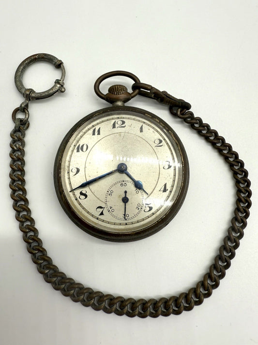 ANTIKE TASCHENUHR UM 1930 - MECHANISCH - SCHWEIZER WERK - VINTAGE LÄUFT