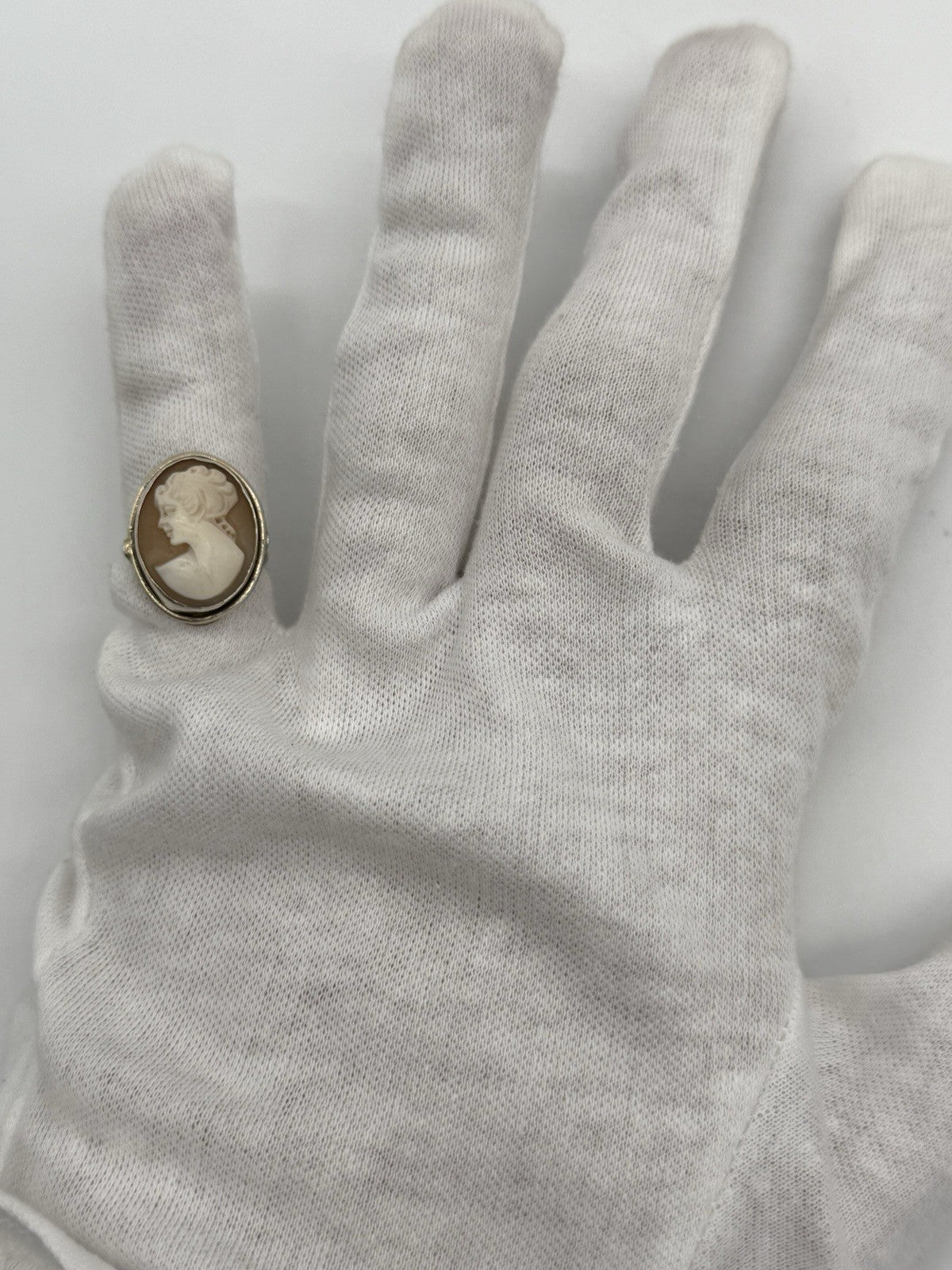 925 SILBERRING MIT ECHTER GEMME - KLASSISCHE DAMENBÜSTE, KAMEE GR.52
