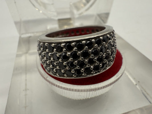 SCHWARZER SPINELL VINTAGE STERLING SILBER RING GR.58
