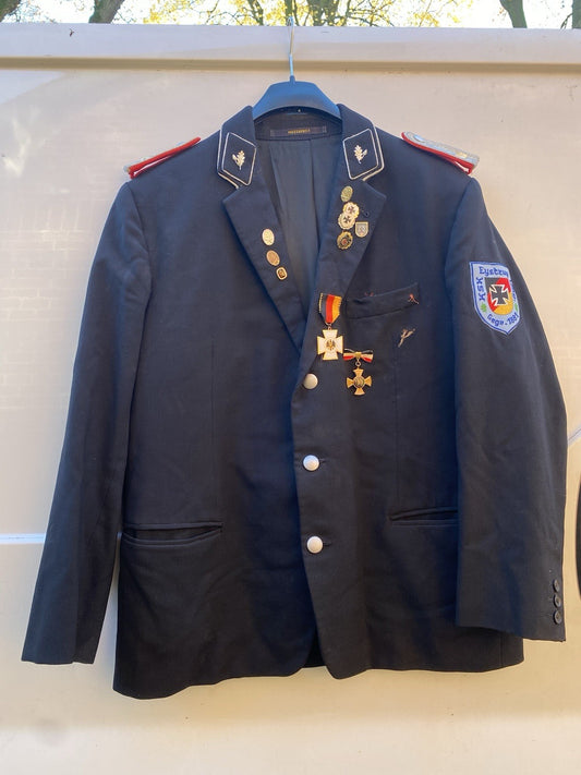 UNIFORM VINTAGE SCHÜTZENVEREIN KSK EYSTRUP JACKE MASSARBEIT MIT ORDEN GR.M