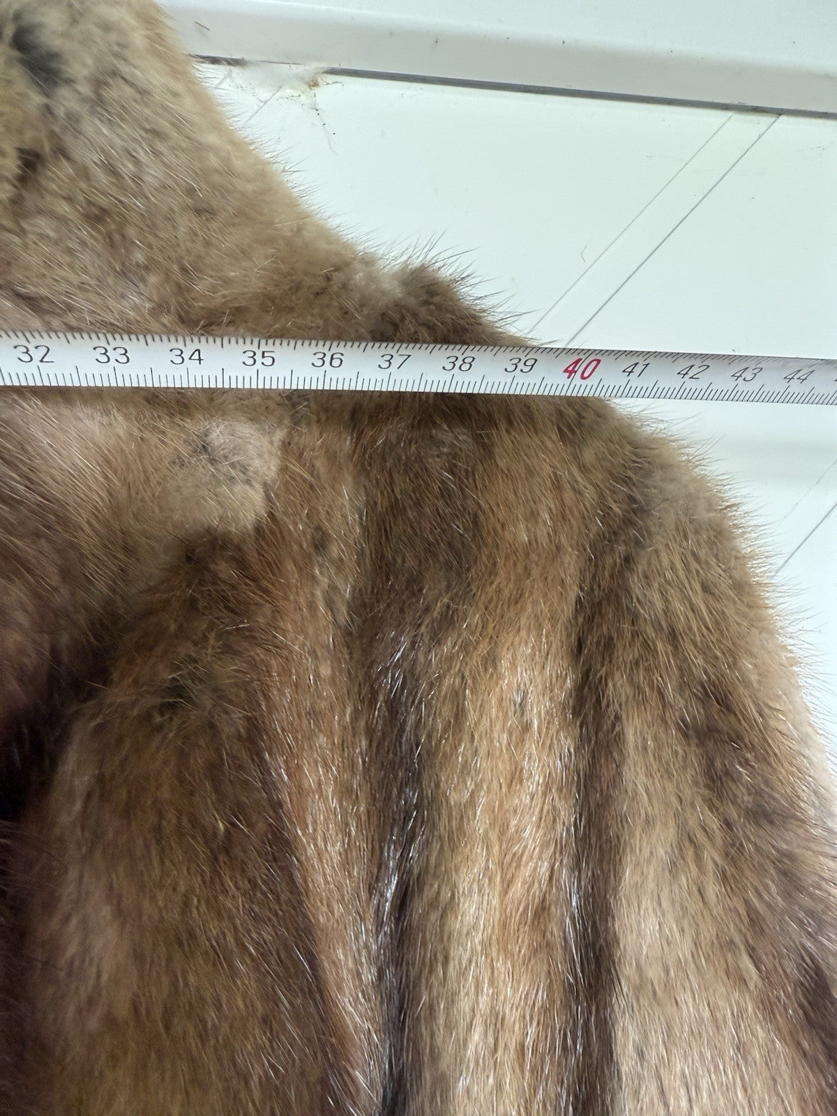 VINTAGE NERZMANTEL SCHÖNE PELZJACKE JACKE FELL ECHTPELZ BRAUN GR. M