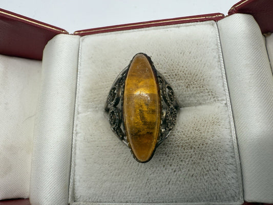 VINTAGE MODESCHMUCK RING ORIENTALISCHES DESIGN GR.57