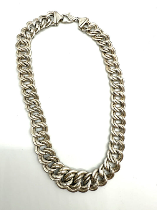 HERREN 925 STERLING SILBER DICKE UND SCHWERE KUBANISCHE GLIEDERKETTE
