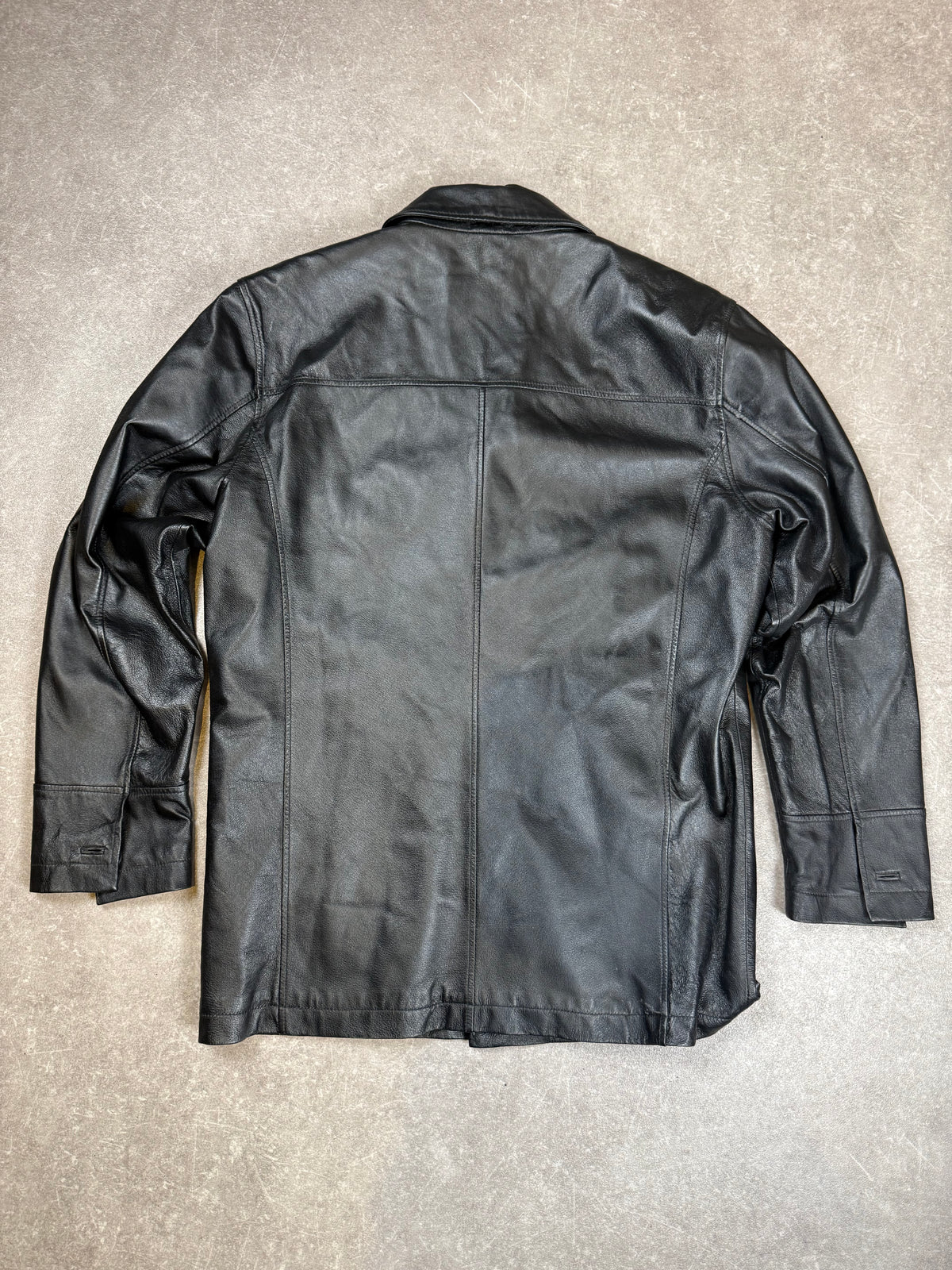 John Devin Vintage Herren Lederjacke Schwarz Gr. 48 Lederblazer